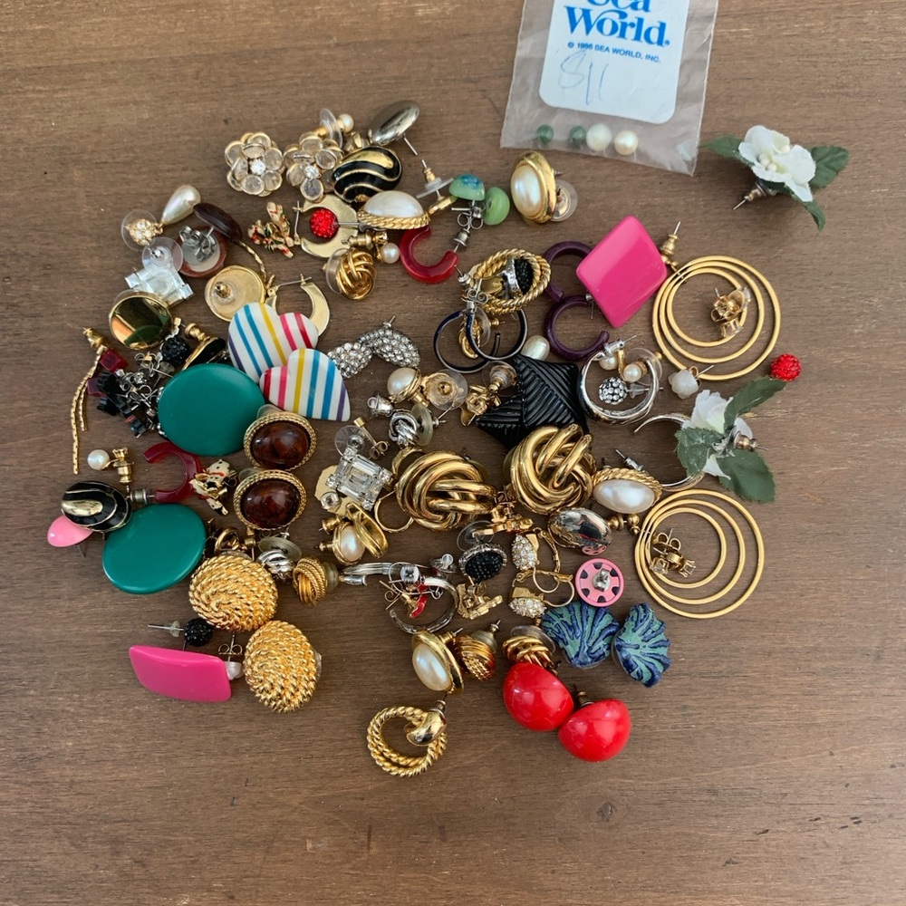 Collection of Costume Jewelry Earrings Vintage Retro Modern Mix